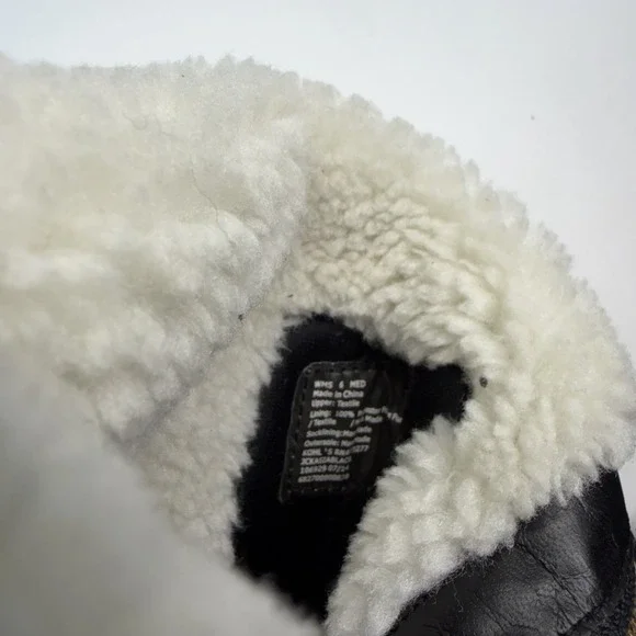 JUICY COUTURE Jckasia Black Suede Faux Fur Lining Mid Calf Wedge Boots Sz 6 - Picture 9 of 9